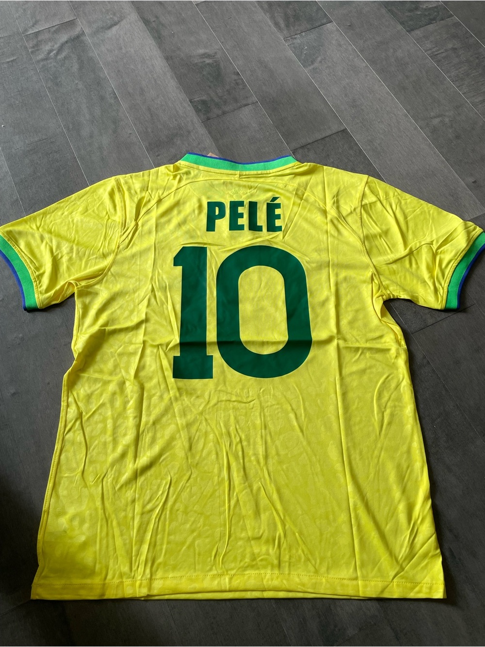 Pele #10 Brazil 2022/2023 World Cup Yellow Green Home Jersey size L